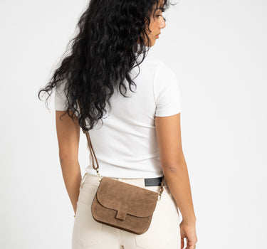 Bag Flora Real Suede Light Brown