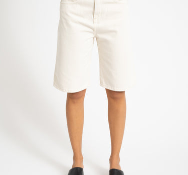 Baggy Denim Shorts Ecru