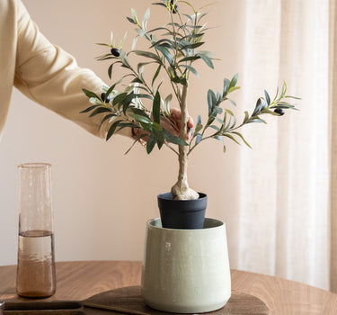 Künstlicher Olivenbaum mit Topf, Zenna Green