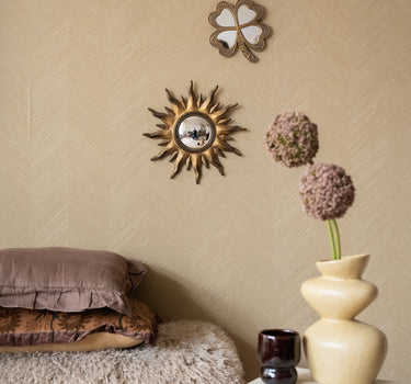 Spiegel Glücksklee Gold