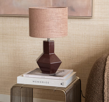 Tischlampe Calira Burgund