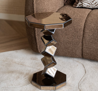 Side Table Reflec Mirror Brown