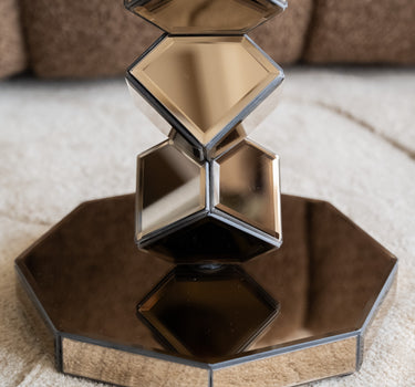 Side Table Reflec Mirror Brown
