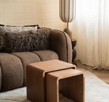 Set van 2 - Bijzettafel / Nightstand Ash Wood