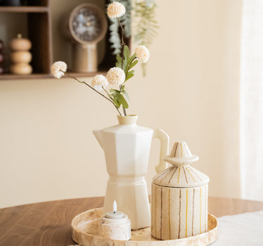 Handgemaakte Vaas Percolator Beige