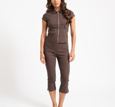 Wayne Capri Pants Chocolate Brown
