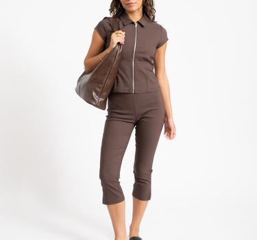 Wayne Capri Pants Chocolate Brown