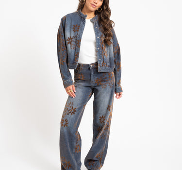 TILTIL Luna Jaquard Jeans Bruin