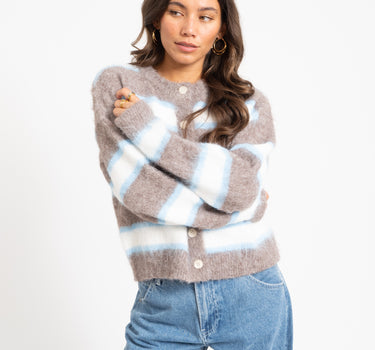 TILTIL Striped Rosalia Cardigan Light Blue