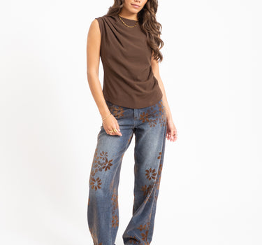 TILTIL Suvi Pleated Top Bruin