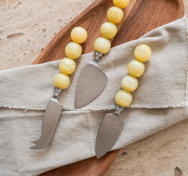 SET VAN 3 - HKLIVING Kaasmesjes Butter Yellow