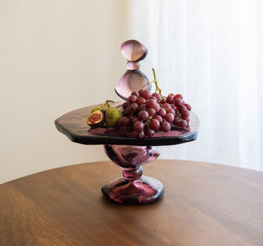 HKLIVING Cake Stand Jewel Amethyst Pink
