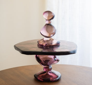 HKLIVING Cake Stand Jewel Amethyst Pink