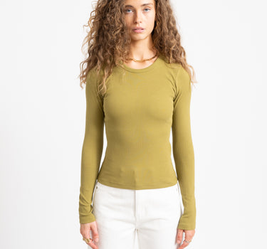 Freya Rib Tee Green Moss
