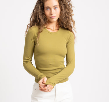 Freya Rib Tee Green Moss