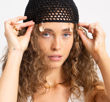 TILTIL Summer Crochet Shell Hat Zwart