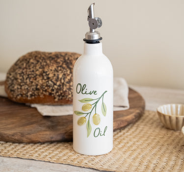 Hand-painted Olive Oil Bottle Ceramic