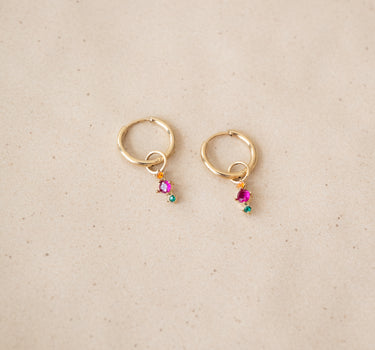 TILTIL Set of 2 Posy Zircon Earrings Multi Gold