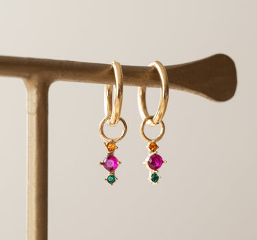 TILTIL Set of 2 Posy Zircon Earrings Multi Gold