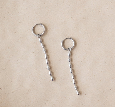 TILTIL Set of 2 Beaded Chain Drop Earrings Silver