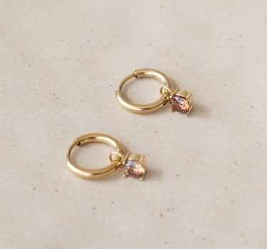 TILTIL Set of 2 Teddy Zircon Earrings Brown Gold