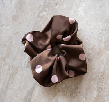 TILTIL Big Dots Polkadot Scrunchie Brown