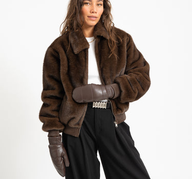 TILTIL Puffy Mittens PU Bruin