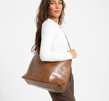 TILTIL Bag Croco Lola Bruin