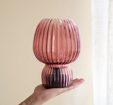Draadloze Tafellamp Naja Glas Roze