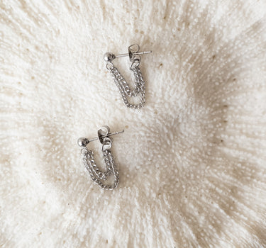 TILTIL Set von 2 Layered Chain Ohrsteckern Silber
