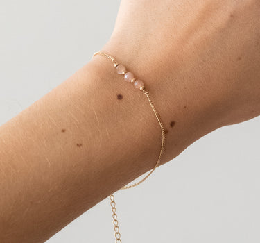 TILTIL Love Edelsteinarmband Gold Rosa Opal