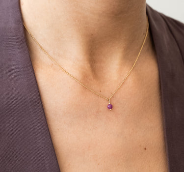 TILTIL Love Gemstone Necklace Gold Rubin