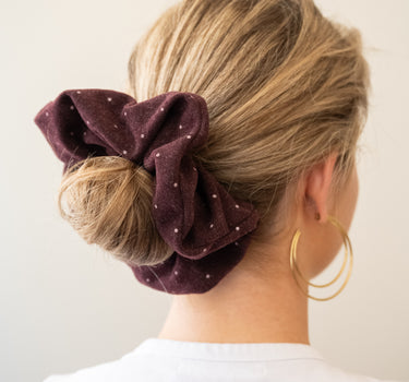 TILTIL Flora Dotted Scrunchie Bordeaux