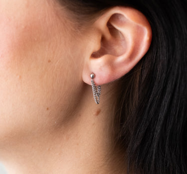 TILTIL Set von 2 Layered Chain Ohrsteckern Silber