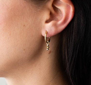 TILTIL Set of 2 Sage Trio Zircon Earrings Gold