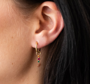 TILTIL Set of 2 Posy Zircon Earrings Multi Gold