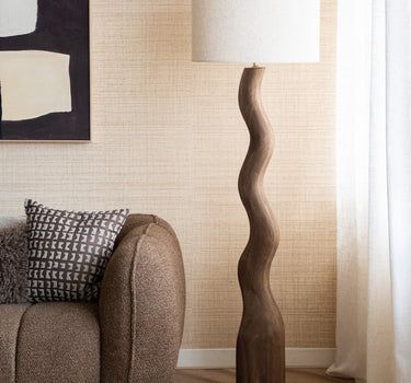 Floor Lamp Mavi Wavy Linen