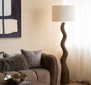 Floor Lamp Mavi Wavy Linen