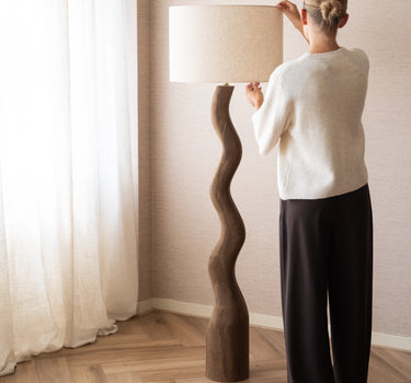 Floor Lamp Mavi Wavy Linen