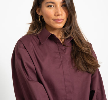 TILTIL Cropped Lizzy Bluse Bordeaux