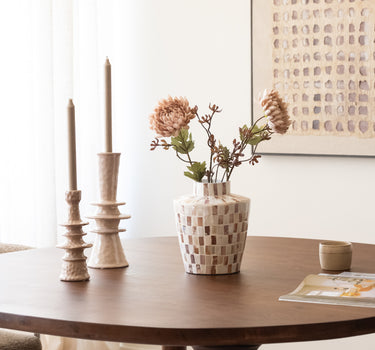 Candlestick Mika Ceramic Beige