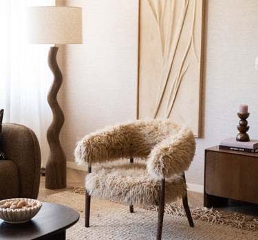 TILTIL Armchair Fluffy Shaggy Latte
