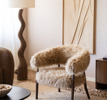 TILTIL Armchair Fluffy Shaggy Latte