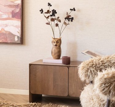 Deco Vase Owl Brown
