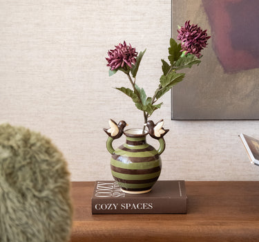 Deco Vaas Vogels Groen