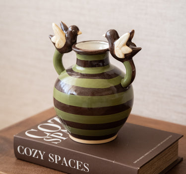 Deco Vaas Vogels Groen