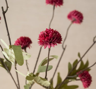 Artificial Flower Pom-pom Burgundy