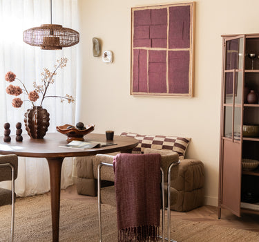 Große Wanddekoration Esson Leinen Aubergine