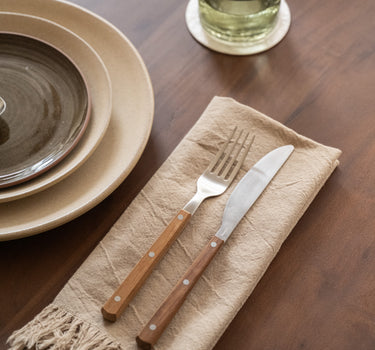 Set van 16 - HKLIVING Bestekset Hout