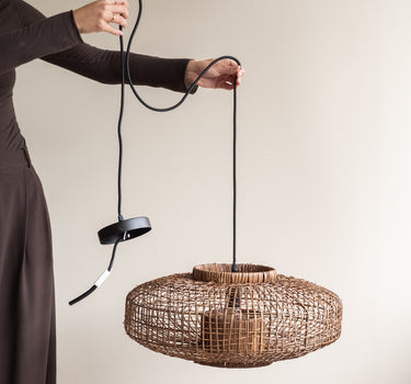 Handgevlochten Hanglamp Paldor Rotan